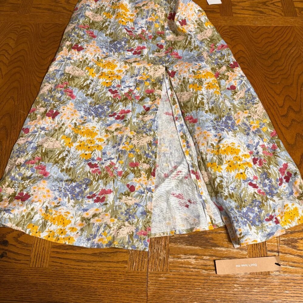 NEW Reformation Amethyst Linen Midi Dress in Countryside Sz 2 Cottagecore Chic - Picture 10 of 16